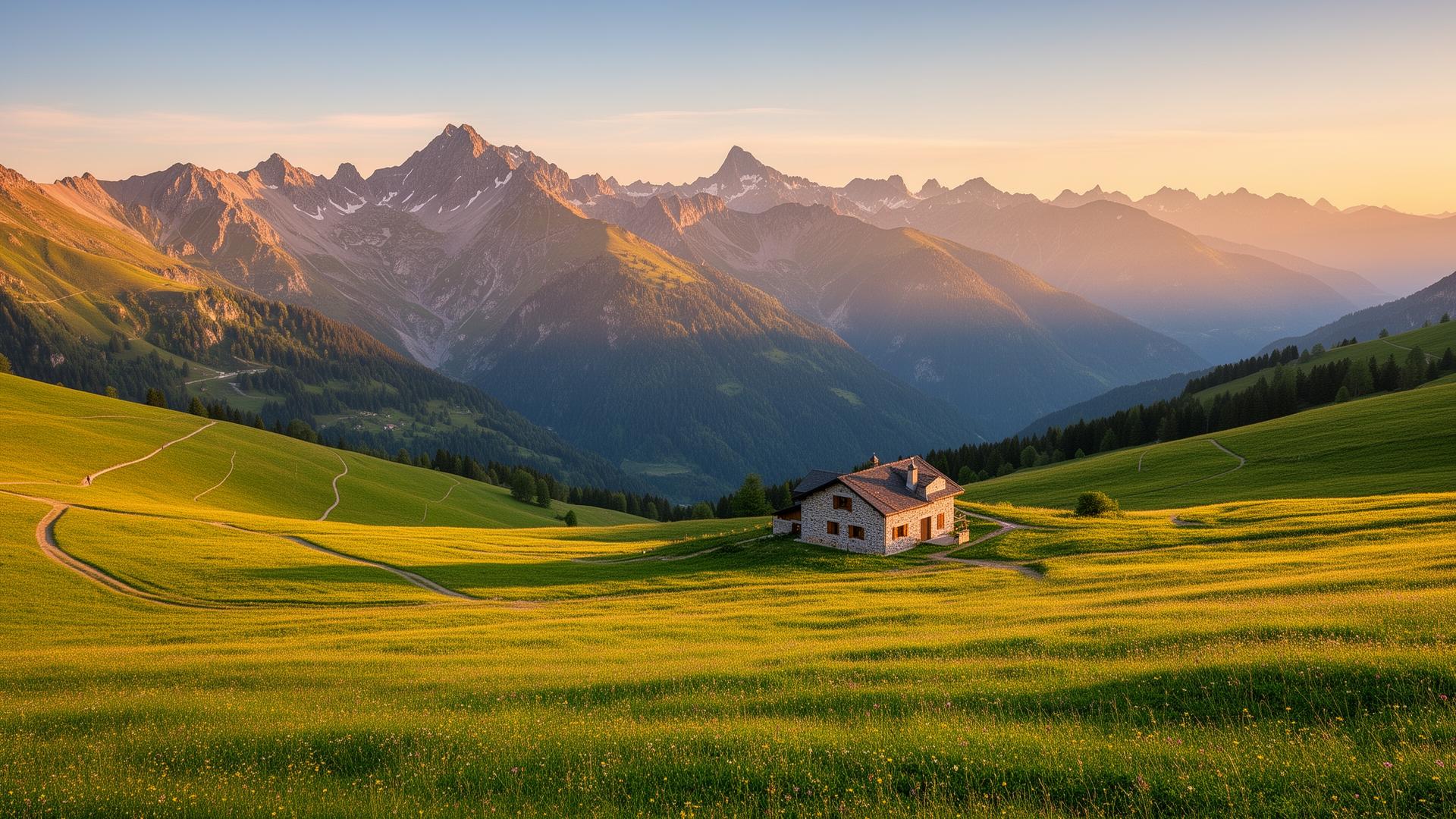 Vue panoramique des Pyrénées depuis Le Refuge Lourdes