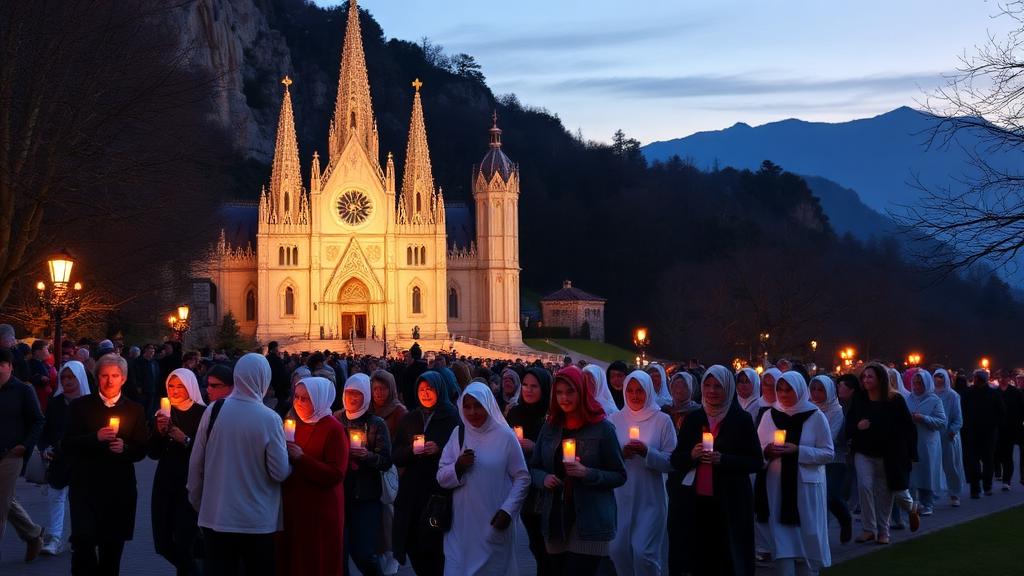 Procession aux flambeaux avec le Pape à Lourdes (sept. 2026) : ce qu'il faut savoir