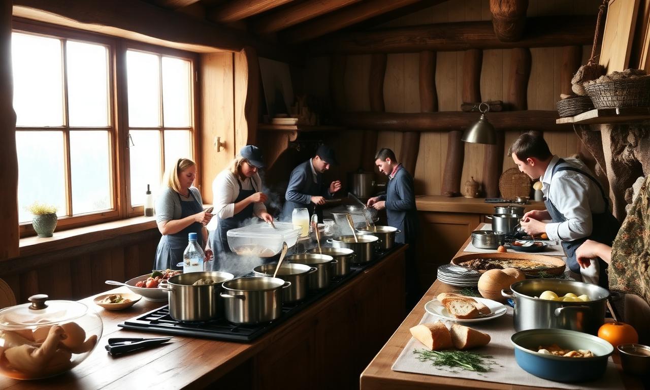 Organiser un repas pour 15 personnes en gîte de groupe